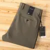 Pantalones Largos de Color Sólido Microelásticos, No Planchar, Mezcla de Algodón Peinado de Alta Gama, Cómodos, Transpirables, para Otoño e Invierno, Estilo Recto Casual de Negocios para Hombre