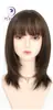 Peruca Feminina de Cabelo Médio e Longo Simulação Natural de Cabelo Humano Seda Camadas Cobertura Completa da Cabeça Cabelo na Clavícula Redutora de Idade Cobertura Completa do Topo da Cabeça Cabelo Curto Cobertura da Cabeça