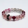 [Amor a Primera Vista] Pulsera de Cristal de Citrino Natural para Mujer La Más Fácil de Combinar Fresa Cristal Granate Pulsera de Moda Al por Mayor