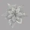 Pó Dourado Flores de Natal Decorações de Árvore de Natal Acessórios Enfeites de Guirlanda de Natal Arranjo de Decoração de Natal Cabeças de Flores Flores Artificiais