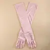 Venta Caliente Transfronteriza Guantes Largos Elásticos de Satén Guantes Fiesta de Noche Boda Danza de Satén Disfraces de Cosplay Guantes Multicolor