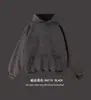 Venta al por mayor de fábrica, envío transfronterizo, superventas, Sudadera con capucha lavada de 425 g/m², holgada para hombre, estilo callejero retro americano