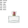 Atacado do fabricante frascos quadrados planos para perfume, frascos com borrifador de pressão de vidro transparente, frascos vazios de perfume cosmético, em estoque