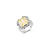 Anillo Cuadrado de Cristal Azul Estilo Europeo y Americano Moda Gema de Imitación Color Paraíba Fabricante Mayorista en Stock