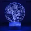 Regalo creativo exclusivo transfronterizo de Star Wars regalo luz de noche LED 3D colorida lámpara de mesa de noche con control remoto táctil