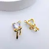 Colgante de Tetera con Forma de Corazón y Lazo Chapado en Oro con Circonita Cobre Materiales para Hacer a Mano Collares Pulseras Accesorios