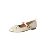 Zapatos Casuales Blancos de Tacón Bajo Suave, Zapatos de Salón de Punta Cuadrada Baja, Zapatos de Estudiante, Tallas 32-43, Zapatos Amazon