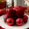 Decorações de Natal de produto novo transfronteiriças 6cm/16 peças conjunto de bolas de Natal flocadas galvanizadas Enfeites para árvore de Natal