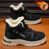 Sapatos Masculinos Novos Botas de Cano Alto de Veludo de Inverno Sapatos de Trabalho Outdoor Masculinos Sapatos de Algodão Quentes Espessados Botas Curtas Sapatos da Moda