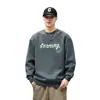 Sudadera de Algodón para Hombre 2026 Otoño/Invierno Cuello Redondo Holgada Transpirable Casual Estilo Hong Kong Manga Larga Chaqueta para Hombre