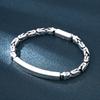 Atacado Prata esterlina 925 joias retrô padrão seguro Pulseira Masculina brilhante simples Prata tailandesa tendência pulseira de personalidade