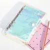 2027 Cuaderno con Corazón Girly y Arena Flotante con Aceite, Anillado A6, Transparente de PVC con Brillo, Cuaderno Funcional
