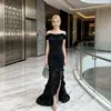 Vestido Negro de Alta Gama, Moderno y Sexy, Sin Tirantes, Adecuado para Reuniones Anuales, Anfitrionas, Eventos Nocturnos y Vestidos de Socialité