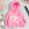 Sudadera con Capucha para Niña 2026 Nueva Estampado de Leopardo Corazón Macarrón Primavera y Otoño