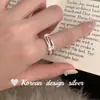 Joyería de mano de diseñador nicho coreano, anillo retorcido de tres capas de plata de ley S925, único, de alta gama, versátil y elegante