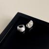 Pendientes de Botón Minimalistas Franceses Cepillados Mate, Pendientes Versátiles Coreanos en Forma de C, Pendientes Elegantes Personalizados de Alta Gama