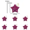 Decorações de Natal Pêndulos de Estrela com Glitter Dourado Decorações para Árvore de Natal Enfeites de Estrela de Cinco Pontas de Plástico Decorações Penduradas Tridimensionais de Natal