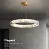 Lustre de sala de estar em mármore falso espanhol, lustre circular de designer de luxo leve para villa, lustre circular elegante e de ponta para sala modelo