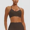 Sutiã esportivo novo estilo transfronteiriço, sem costura, com bojo, de amarrar no pescoço, sexy, absorvente de choque, secagem rápida, para corrida, fitness e yoga, feminino