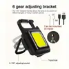 Mini Lanterna Chaveiro COB Super Brilhante Recarregável USB Portátil Luz de Acampamento com Ímã 4 Modos para Pesca Caminhada ao Ar Livre