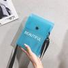 Bolsa Transversal de Letras em PVC Grande Capacidade Cor Doce Transparente Bolsa de Ombro Verão Praia Litoral Impermeável Bolsa para Cosméticos