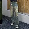 Jeans Rasgados Lavado Sucio Desgastado Vintage Americano Hombres Calle Alta Canalla Diseño Atractivo Corte Navaja Patchwork Salpicadura Microcampana Pantalones Largos Modernos