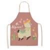 Alpaca de dibujos animados algodón lino delantal sin mangas antiadherente Cocina hogar cocina cintura colgar cuello babero para niños venta al por mayor