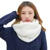 Cachecol feminino de tricô grosso estilo coreano, quente, moda, versátil, cachecol de estudante, outono e inverno, gola de casal em tricô de lã