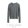 Nueva colección de otoño e invierno: Cárdigan de punto 100% cachemir para mujer, con cuello en V, corte holgado y mangas largas, que irradia un estilo sofisticado y elegante