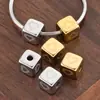 Cuentas de Acero Inoxidable de 6 mm con Forma de Corazón Cuadrado y Agujero Pasante Accesorios para Joyería DIY Materiales para Pulseras y Collares Cuentas Sueltas