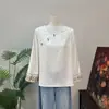 Blusa de Punto Jacquard Estilo Chino Nuevo Zhi Li 2026 Verano Nueva Cómoda Suave Versátil Top para Mujer