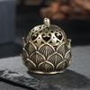 Quemador de incienso mini quemador de incienso de loto hueco Quemador de incienso de Buda para interior quemador de incienso de bronce vintage adornos de cuentas de estilo antiguo