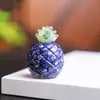 Adornos de Piña Dorada de Resina Rellena de Cristal Natural Mascota Fresca y Linda Decoraciones de Escritorio de Escritorio
