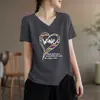 Excedente de comercio exterior transfronterizo tops holgados para mujer, camisetas de manga corta de verano, camisetas de manga corta con diseño de moda