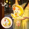 Festival de Mitad de Otoño 2026 Nuevo Kit de Materiales para Linterna Luminosa Hecha a Mano DIY para Niños, Linterna de Conejo Estilo Antiguo