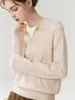 Suéter 100% Caxemira Feminino Gola Lapela POLO Cor Sólida Solto Emagrecedor Rejuvenescedor Malha Outono Inverno Novo Suéter Versátil