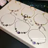 ¡Matriz Estrellada de Amatista! Pulsera Colgante Flor de Circonita Diamante, Pulsera de Moda Exquisita, Joyería de Lujo Ligero de Gama Alta al por Mayor