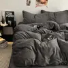 Outono/Inverno 2026 Novo Classe A Grau Mãe-Bebê Cor Sólida Bicolor Simples Leite Fleece Roupa de Cama para Casa Conjunto de Quatro Peças Espessado Quente