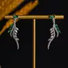 Pendientes de circonita transfronterizos europeos y americanos, estilo largo, pendientes de alta gama, nicho de otoño e invierno, simples y versátiles, venta al por mayor
