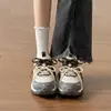 Tênis de treino alemão retrô color block para mulheres, novo estilo 2026, sola grossa, que aumenta a altura, confortável, versátil, tênis casual, sapatos da moda, dad shoes