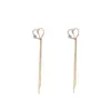 Pendientes Estilo Coreano de Moda con Borla Larga en Forma de Corazón Estilo Chanel Moda Año Nuevo Versátiles Exquisitos Pendientes para Mujer