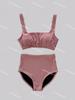 Traje de baño estilo coreano Ins para mujer, Retro Simple, Retro, Ajustado, Sexy, Sin Espalda, Look Adelgazante, Traje de Baño Dividido de Doble Hombro