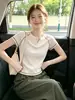 Camiseta Elegante Color Block Decote V Manga Curta para Mulheres, Nova Moda Casual Versátil Verão 2026, Top Emagrecedor A13213