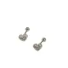 Ounihan Aretes de Plata de Ley S925 con Forma de Corazón Dulce y Circonita para Niñas, Lindos y Dulces Pendientes de Rosca Estilo Ins