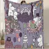 Manta de Franela Estampada Digital de Gran Venta, Manta de Oficina para Todas las Estaciones, Manta Gruesa de Dibujos Animados para Aire Acondicionado