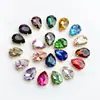 Taladro de vidrio de alta calidad con forma de gota de agua y base puntiaguda, con diamantes de imitación dorados, para coser a mano, para ropa, zapatos, bolsos y accesorios de joyería.