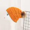 Chapéu de tricô com ponto de bolinha inverno quente bola de lã boné de lã boné monocromático atacado chapéu de curling ao ar livre