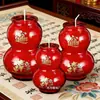 Lámpara de Mantequilla Sin Humo de Vidrio Rojo para Uso Doméstico, un Símbolo Tradicional de Buena Fortuna y Prosperidad, con una Luz de Larga Duración