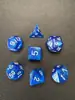 Patrón de mármol multicolor de dos colores tablero de juego de mazmorra juego de rol dnd acrílico poliédrico set de 7 piezas dados