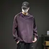 Sudadera con capucha de cuello redondo para hombre, nueva colección Otoño/Invierno 2026, con pliegues laterales, letras, corte holgado, moderna, estilo American High Street, top casual para hombre